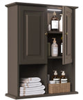 Wooden Wall Mounted Cabinet with LED and Adjustable Shelf Y7793