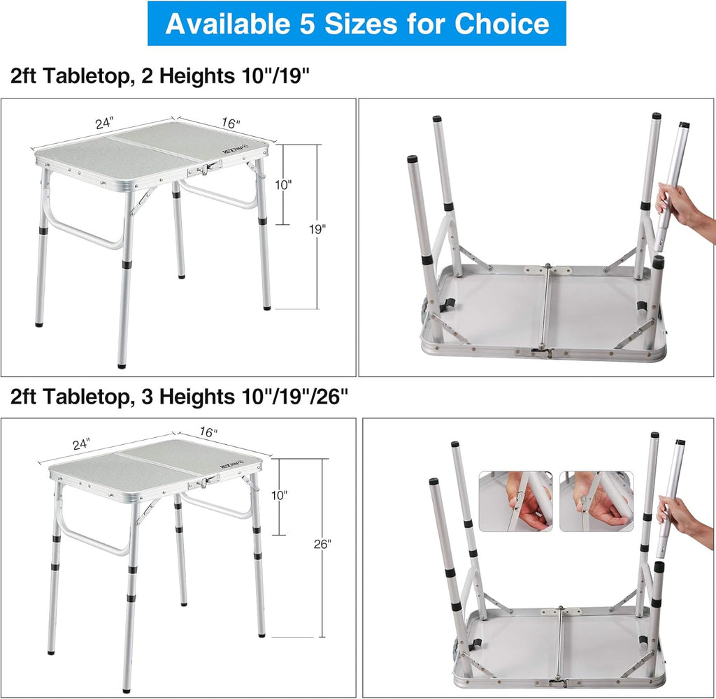 Folding Camping Table, 3ft Portable Aluminum Outdoor Table C46805