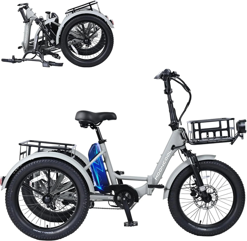 Folding Electric Tricycle 1000W 48V 20 Fat Tire 3 Wheel N343157