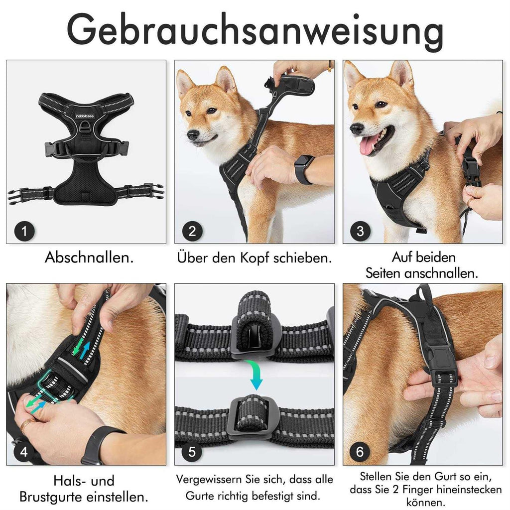 Adjustable Soft Padded Dog Harness with 2 Leash Clips Z6473