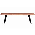 58 in. Acacia Wood and Metal Dining Bench N10206
