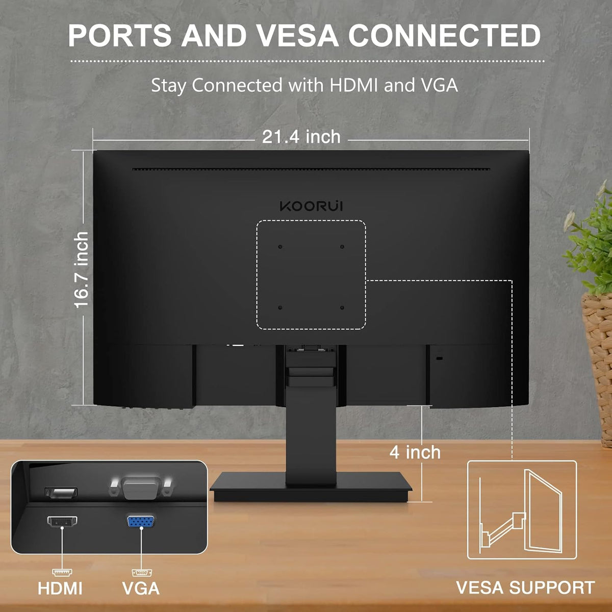 24 Inch FHD 1080p IPS 75Hz Monitor with HDMI/VGA U58675