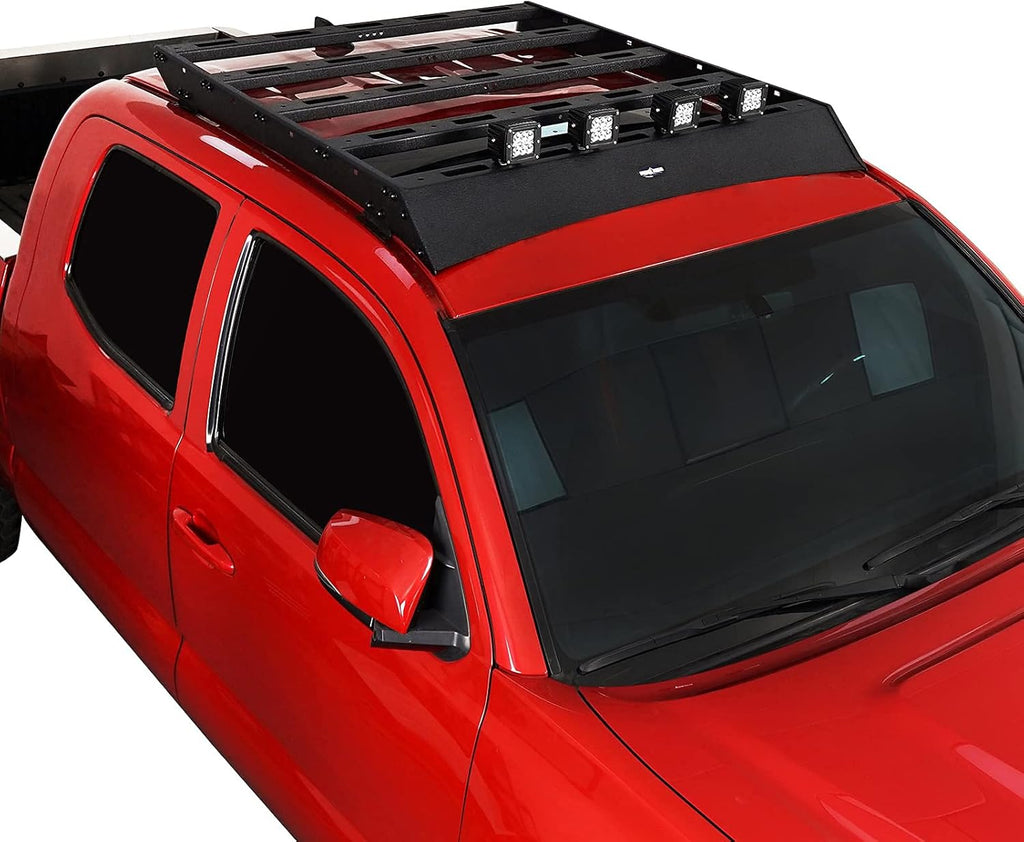 Roof Rack Cargo Carrier Crossbars Basket with LED Lights for Toyota Tacoma 05-22 Access Cab 2nd 3rd Gen Pickup Truck S31924