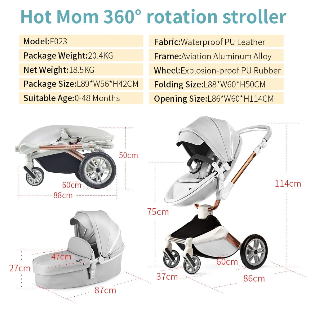 2 in 1 Bassinet Combo Reversible Travel System Stroller W26707