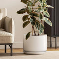 Ceramic Plant Pot with Drainage Holes and Saucer M324