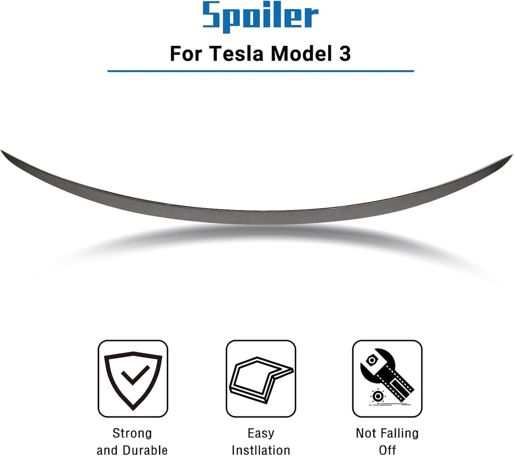 Carbon Fiber Style Rear Trunk Spoiler Wing for Tesla Model 3 B3927