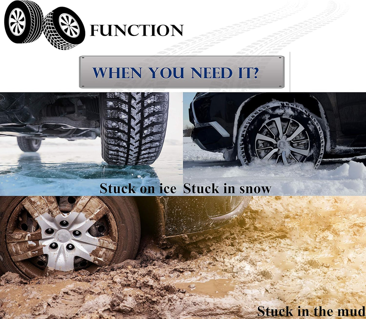 Tire Traction Mat, 39.3 Inch, Pack of 2 L7189