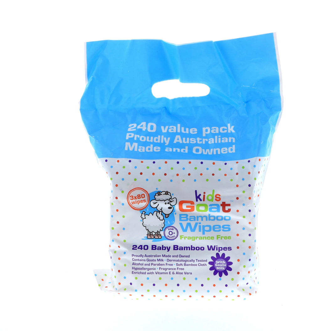 Bamboo Wipes Fragrance Free 240's Pack S73113