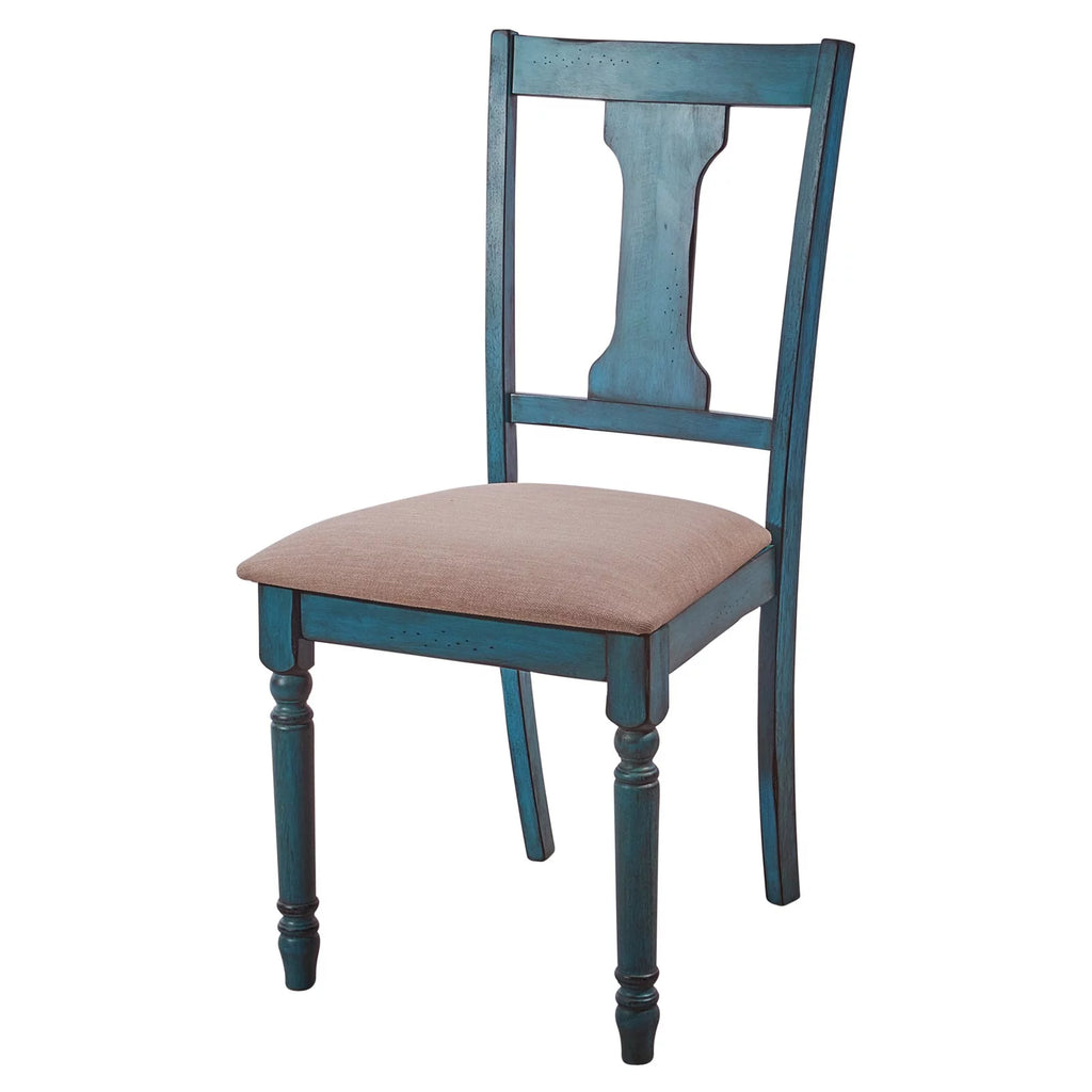 Distressed Teal Blue Dining Chair Set of 2 A55703