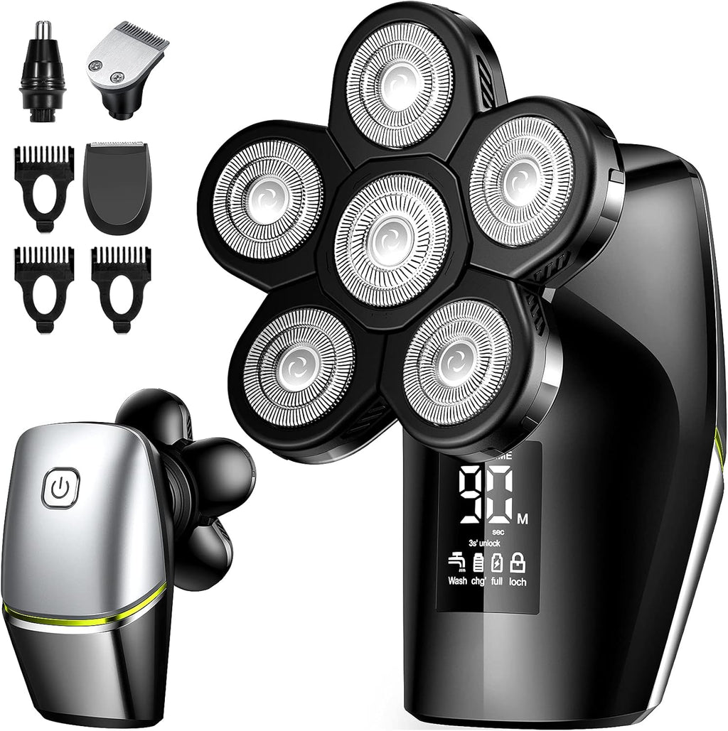 Head Shaver Electric Rechargeable LED Display Waterproof Pack of 2 R83944