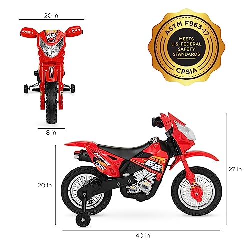 6V Kids Ride On Motorcycle with Training Wheels Black Q228