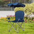 Blue Portable Folding Beach Canopy Chair with Cup Holders C25014