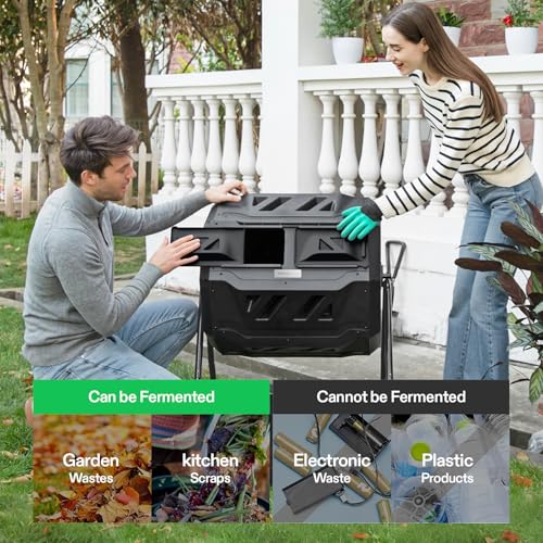 43 Gallon Black Outdoor Tumbling Composter J914