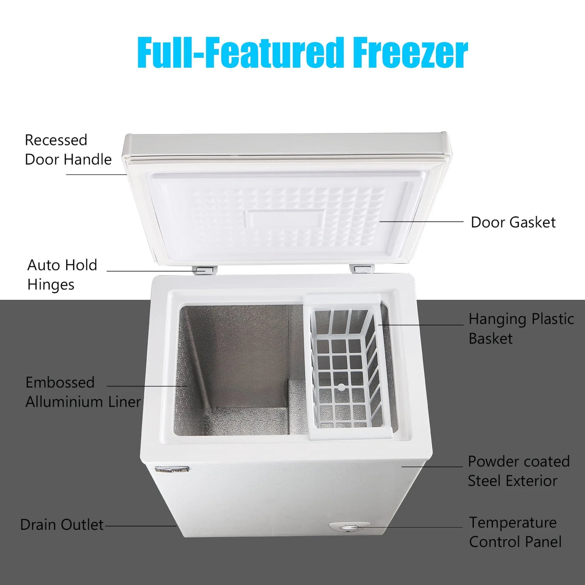 3.5 Cubic Chest Freezer with Storage Basket O439145