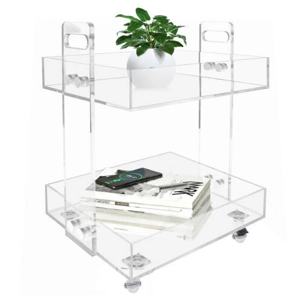 Acrylic Nightstand with 4 Wheels H8759