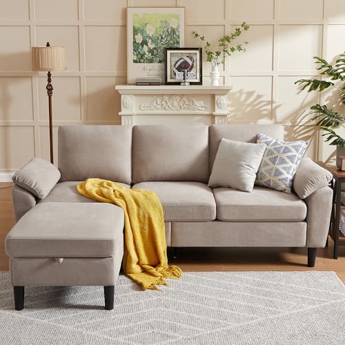 Light Grey Convertible Sectional Sofa X560655